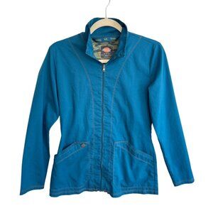 Dickies Jacket Women's Size XS Turquoise Lightweight Zip Up Mock Neck Pockets